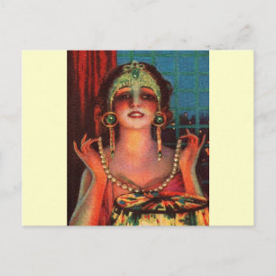 Fabulous Flapper Era Showgirl der 1920er Jahre Postkarte