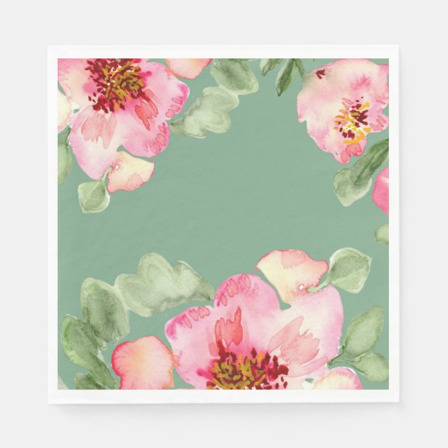 Fabulous Florals Garden Party Bridal Shower Serviette (Vorderseite)