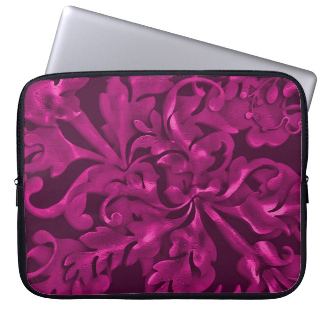 Fabulous Foliage Magenta Laptopschutzhülle (Vorderseite)