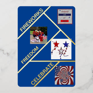 "Fabulous Fourth Wishings" Flachfolienkarte Folien Feiertagskarte