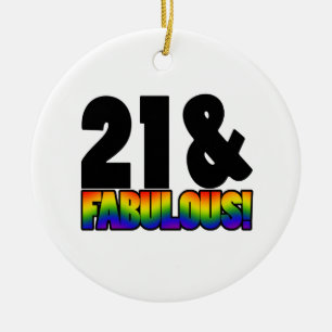 Fabulous Gay 21. Geburtstag Keramik Ornament