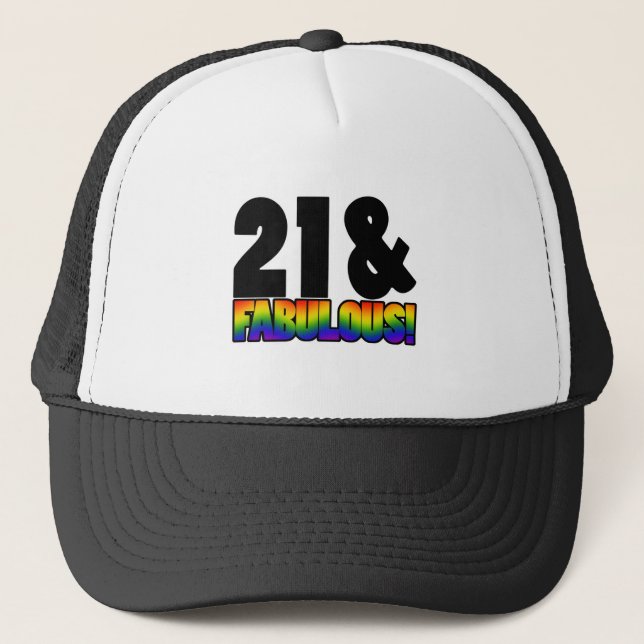 Fabulous Gay 21. Geburtstag Truckerkappe (Vorderseite)