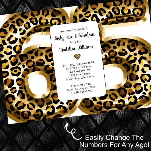 Fabulous Gold Foil Leopard Print JEDES ALTER Gebur Einladung (Von Creator hochgeladen)