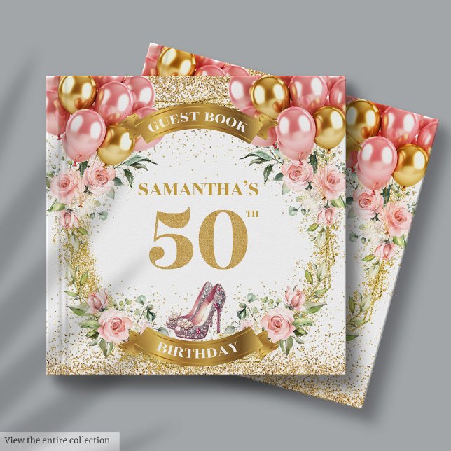 Fabulous Gold Glitzer 50. Geburtstagsgast Gästebuch (Fabulous Gold Glitter 50th Birthday Guest Book)
