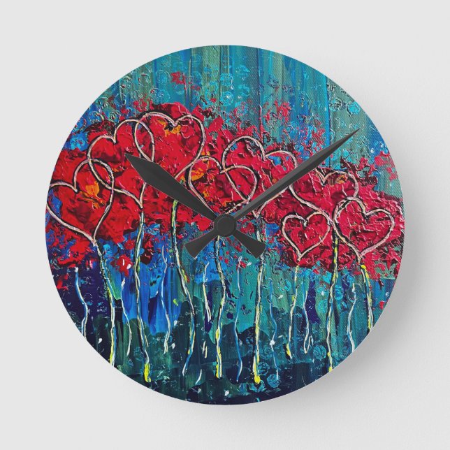 Fabulous Hearts Wall Uhr (Vorderseite)