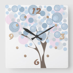 Fabulous, Holz, Quadratische Wanduhr