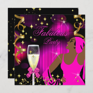 Fabulous Hot Pink Glitzer Diva Birthday Einladung