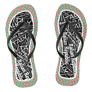Fabulous Italy Flag Colors Patriotic Flip Flops