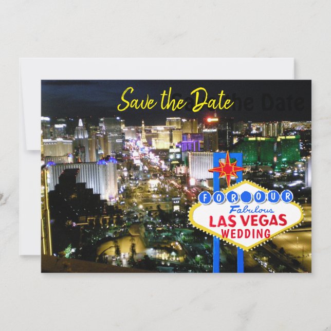 Fabulous Las Vegas Save the Date Foto Einladung (Vorderseite)