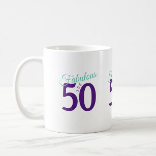 Fabulous Lila Aquamarin Simple Modern 50. Geburtst Kaffeetasse