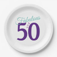 Fabulous Lila Aquamarin Simple Modern 50. Geburtst