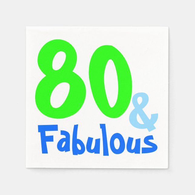 Fabulous Neon Birthday Serviette (Vorderseite)