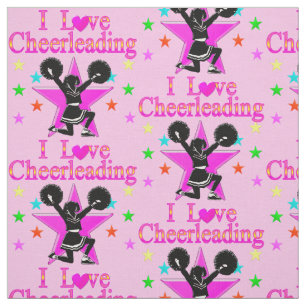 FABULOUS PINK STAR CHEERLEADER FABRIC STOFF