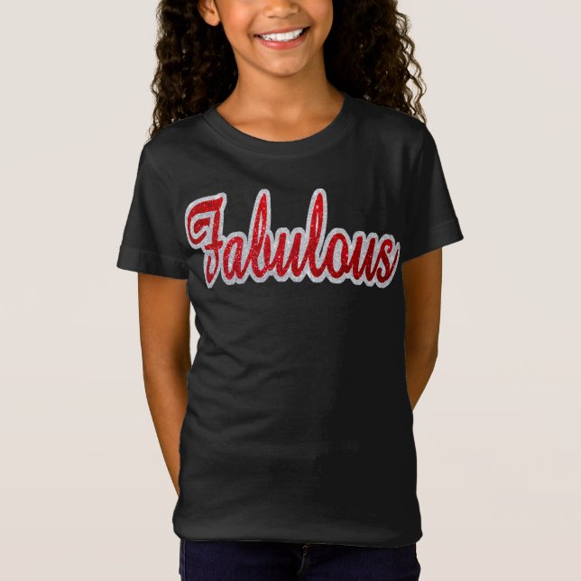 Fabulous - Red & Silver Glitzer T - Shirt (Vorderseite)