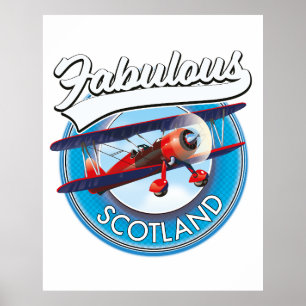 Fabulous Scotland Retrostyle travel patch Poster
