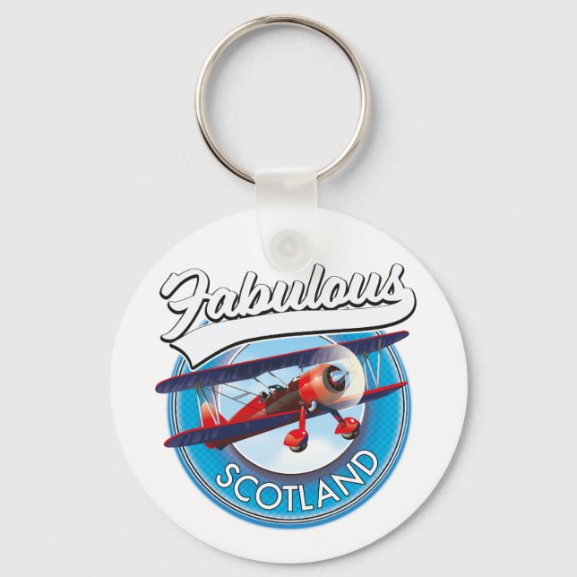 Fabulous Scotland Retrostyle travel patch Schlüsselanhänger (Vorderseite)