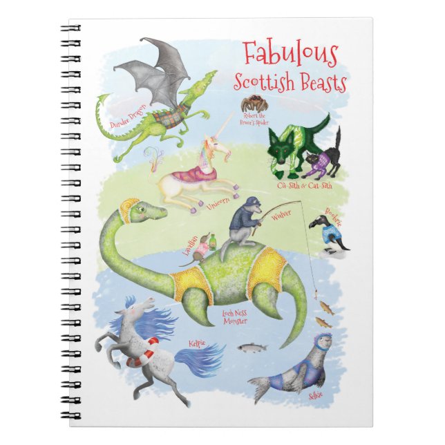 Fabulous Scottish Beasts notebook Notizblock (Vorderseite)