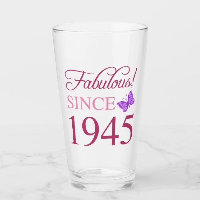 Fabulous seit 1945 80. Geburtstag Glas (Vorderseite)