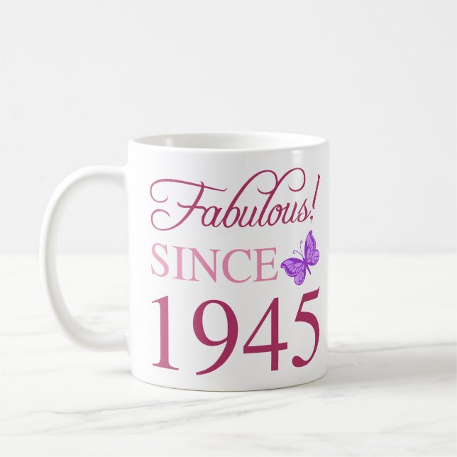 Fabulous seit 1945 80. Geburtstag Kaffeetasse (Links)