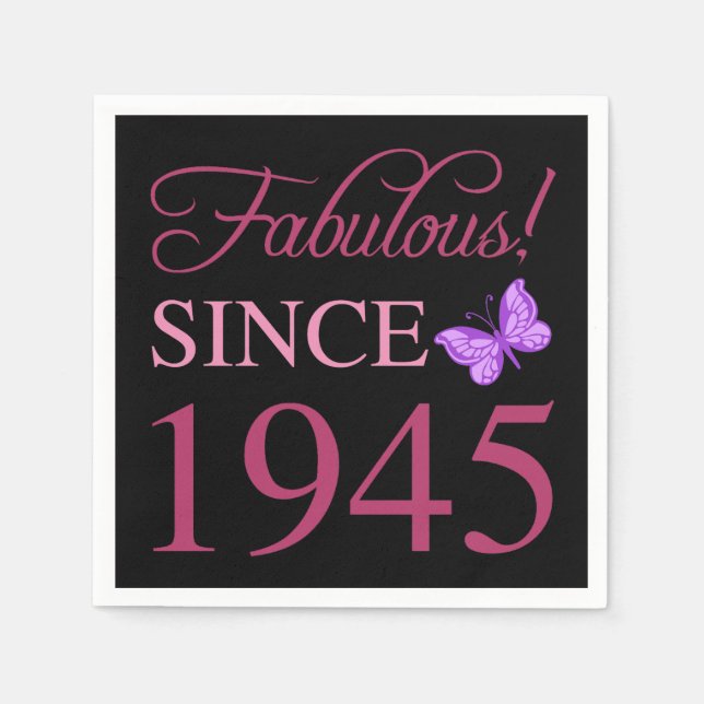 Fabulous seit 1945 80. Geburtstag Serviette (Vorderseite)