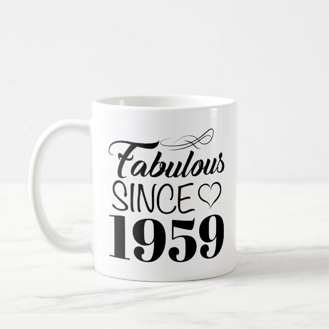 Fabulous seit 1959 60. Geburtstag Kaffeetasse (Links)
