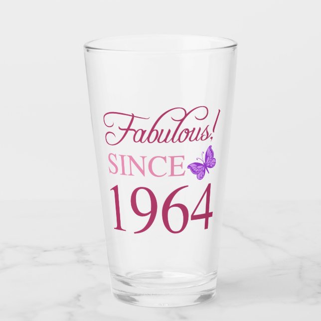 Fabulous seit 1964 60. Geburtstag Glas (Vorderseite)