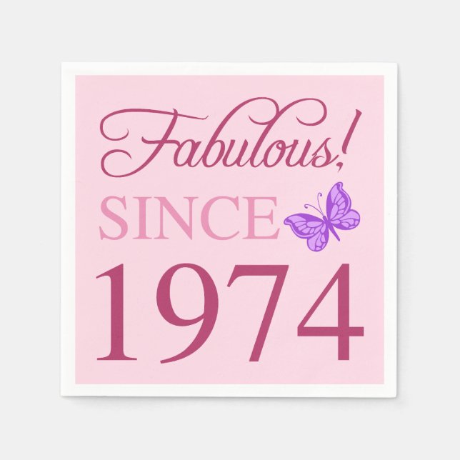 Fabulous seit 1974 50. Geburtstag Serviette (Vorderseite)