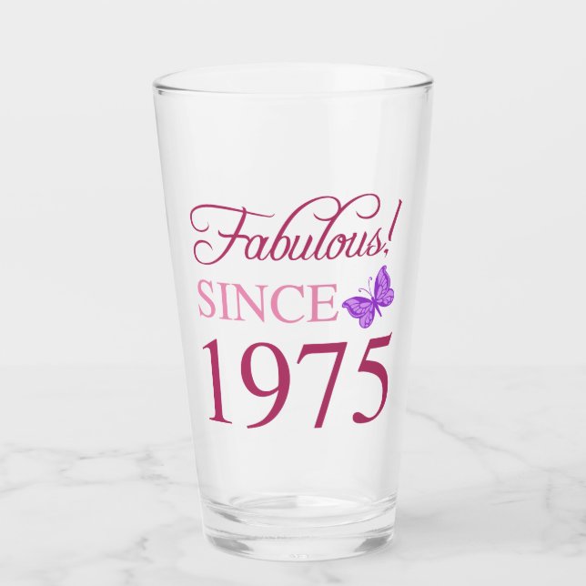 Fabulous seit 1975 50. Geburtstag Glas (Vorderseite)
