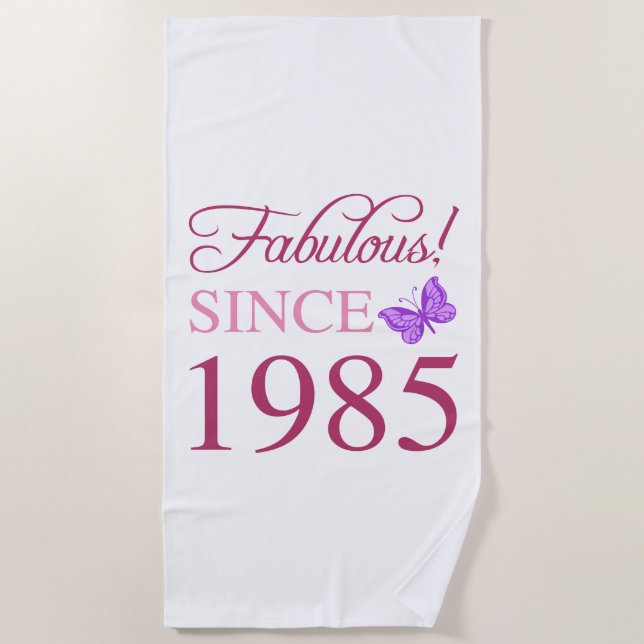Fabulous seit 1985 40. Geburtstag Strandtuch (Vorderseite)