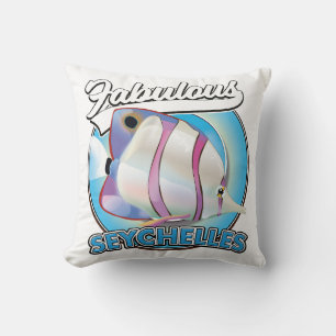 Fabulous Seychelles Retro-Logo Kissen