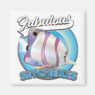 Fabulous Seychelles Retro-Logo Magnet