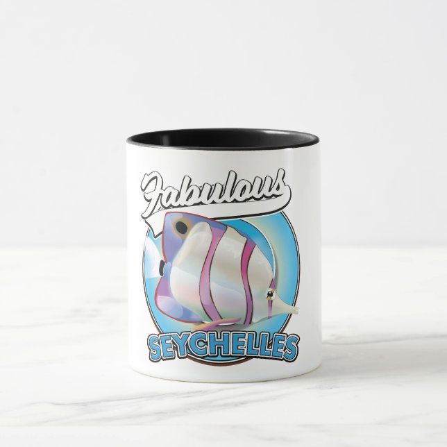 Fabulous Seychelles Retro-Logo Tasse (Zentrum)