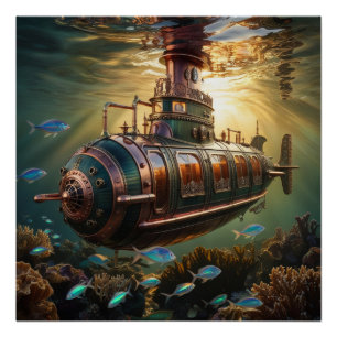 Fabulous Steampunk Submariner Poster