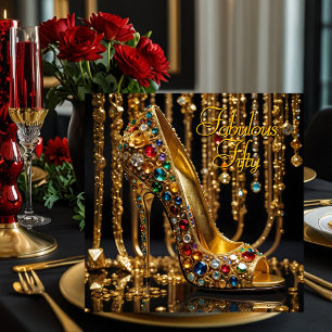 Fabulous Stiletto Glitzer Red blue Gold Juwelen Einladung