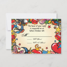 Fabulous Tattoo Wedding rsvp Antwortkarten Einladung