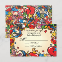 Fabulous Tattoo Wedding rsvp Antwortkarten