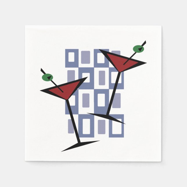 Fabulous Vintag Style Martini Serviette (Vorderseite)