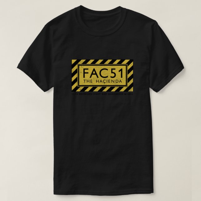 FAC51 Die Hacienda (schwarzer Text) Essential T-Shirt (Design vorne)