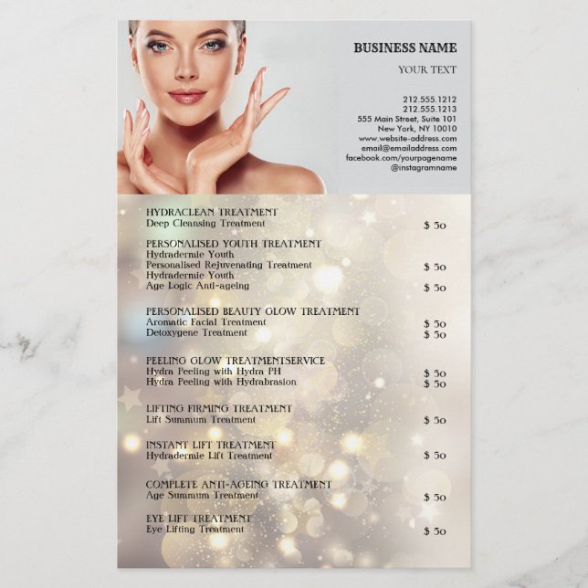 FACE BEHANDLUNGEN Schönheitssalon Flyer (Vorne)