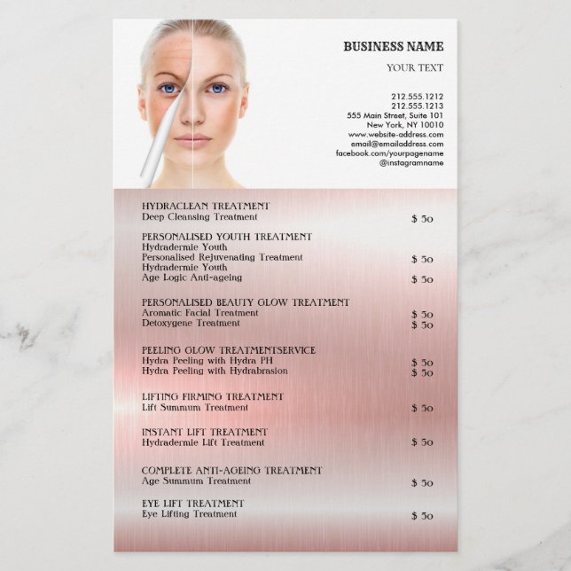 FACE BEHANDLUNGEN Schönheitssalon Flyer (Vorne)