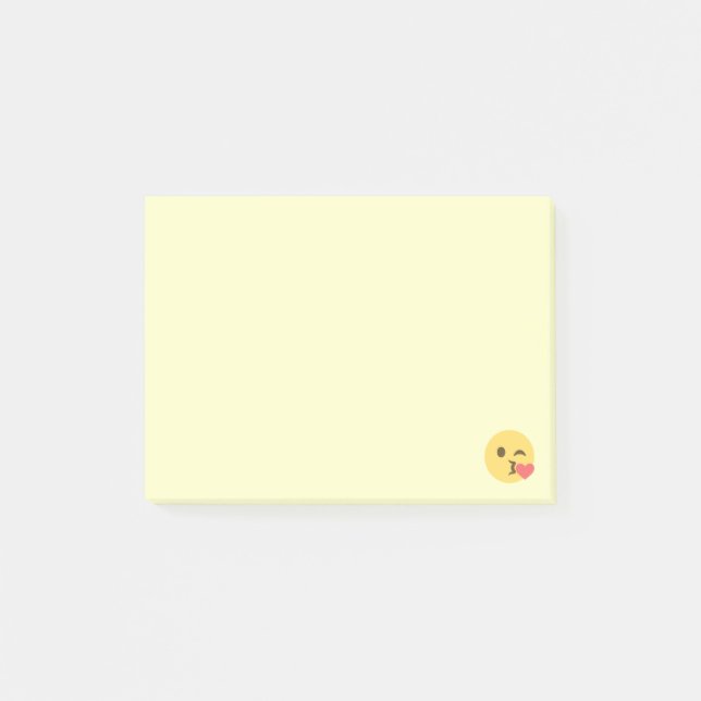 Face Blasa Kiss Emoji Post-it Klebezettel (Vorderseite)