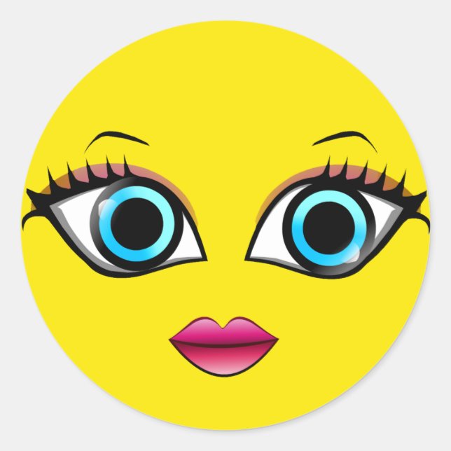 FACE FRAU RUNDER AUFKLEBER (Vorderseite)