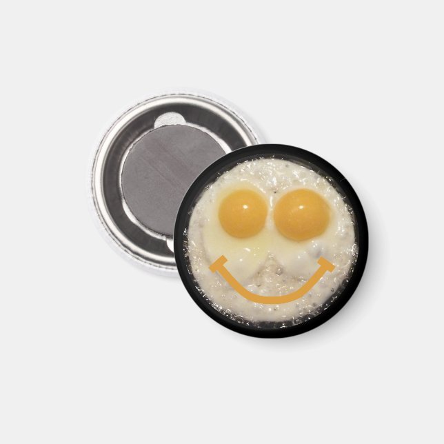 Face Fried Egg Face Button Magnet (Vorderseite/Rückseite)