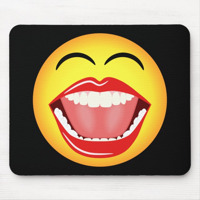 Face Fun Funny Yellow Mousepad Mousemat (Vorne)