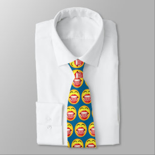 Face LOL Blue Fun Funny Laughing Neck Ties Krawatte