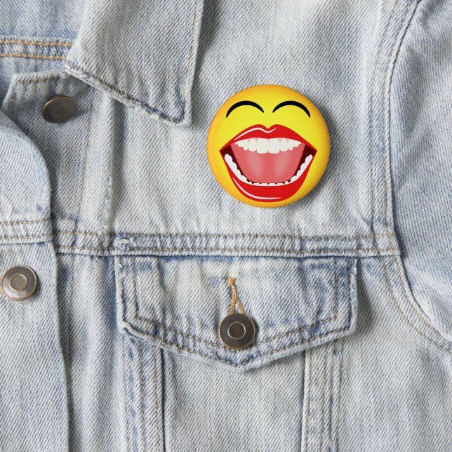 Face LOL Gelber Funny Custom Round Button (Beispiel)
