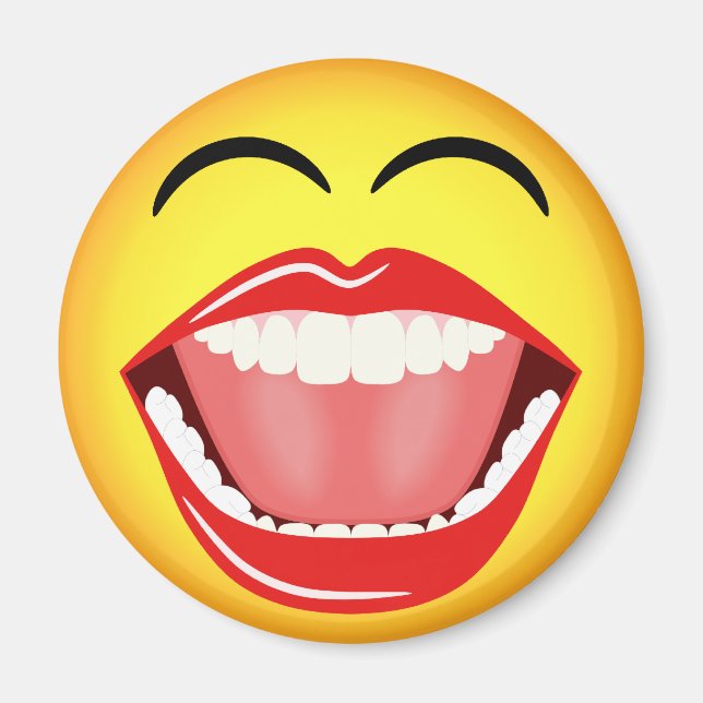 Face LOL Spaß Laughing Funny Round Magnete (Vorne)