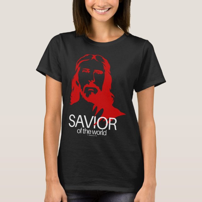 Face of Jesus Savior of the World  Christian Bible T-Shirt (Vorderseite)