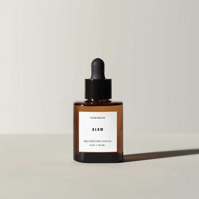 Face Oil Mini Dropper Flasche Quadratischer Aufkleber (Von Creator hochgeladen)