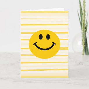 Face on sunny yellow stripes karte